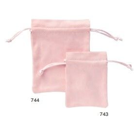 Suede Drawstring Pouch Rectangle S Size with Inside Partition 20pcs AR-743