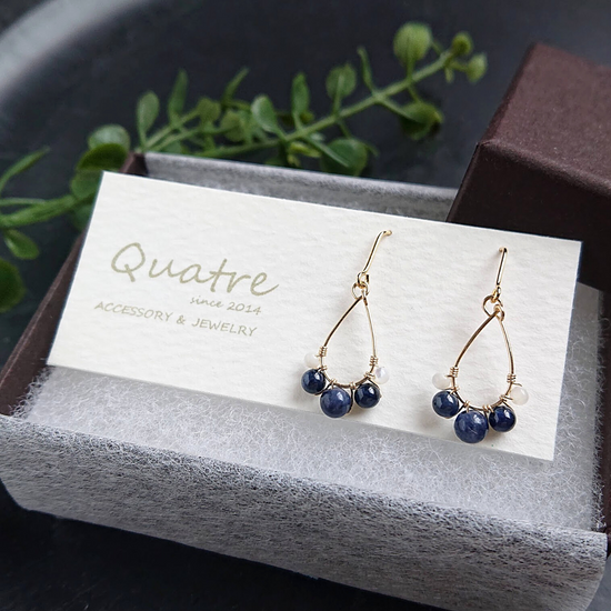 사파이어 피어싱 이어링 푸푸