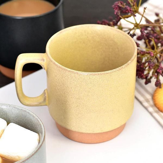 Scandinavian Mug Yellow Matte Yellow Type Western Tableware Mug Cup Soup Cup Made in Japan Minoyaki Cafe Style Fashionable Modern