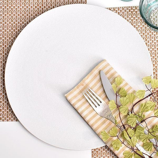 White Fuki Flat Plate 28cm White Japanese Tableware Round Large Plate, Made in Japan, Minoyaki, Stylish, Modern