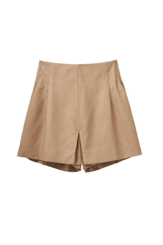High Waist front Skirt/Beige