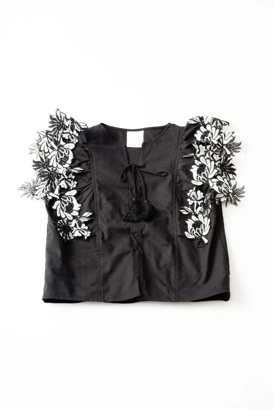 Flower Lace Blouse (Black)