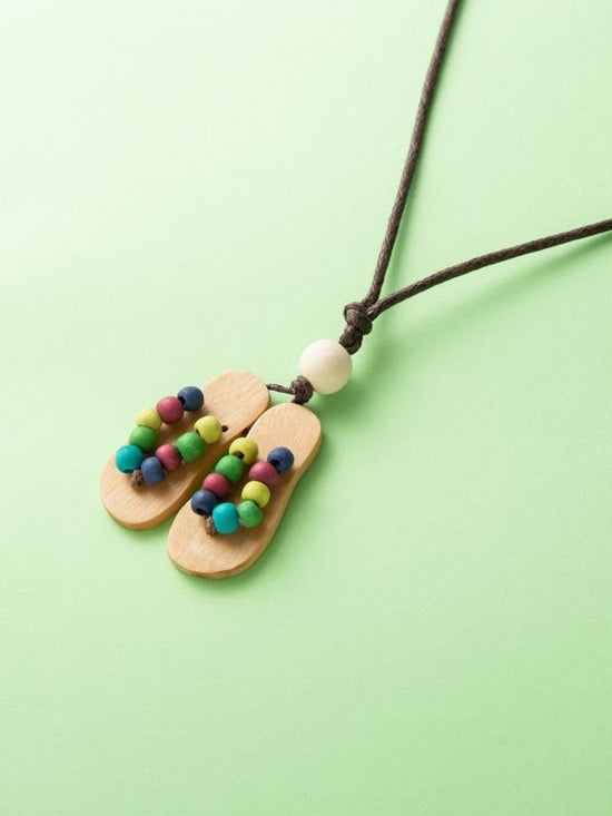 Wood sandal necklace