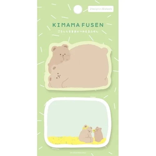 Furukawa Shiko Kimama Sticky Notes – Sprawling Bear