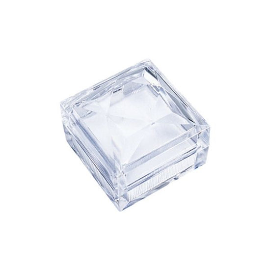 Transparent case for accessories, crystal style, cut-out mount for pierced earrings, rings and pendants, 40 pieces, CR-01-RE