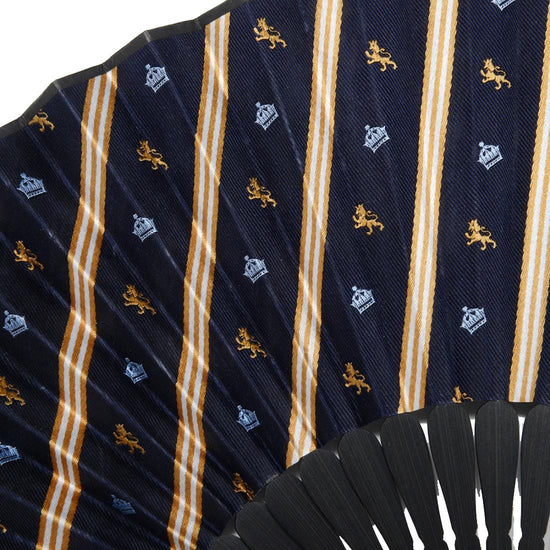 Kyo-fan, handmade of Nishijin silk, handsculpted, 08. king (navy blue), lion and crown design, handmade by craftsmen, made in Japan