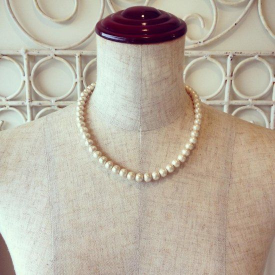 Cotton pearl necklace 8mm