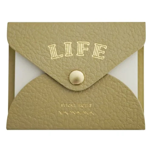 LIFE × Yamama Bungu Sticky Notes with Cover – Plain, Beige