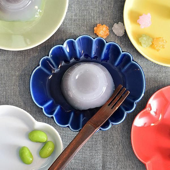 Navy Oval Rinka Small Dish, Blue Japanese Tableware, Shokado, Made in Japan, Minoyaki, Stylish, Modern