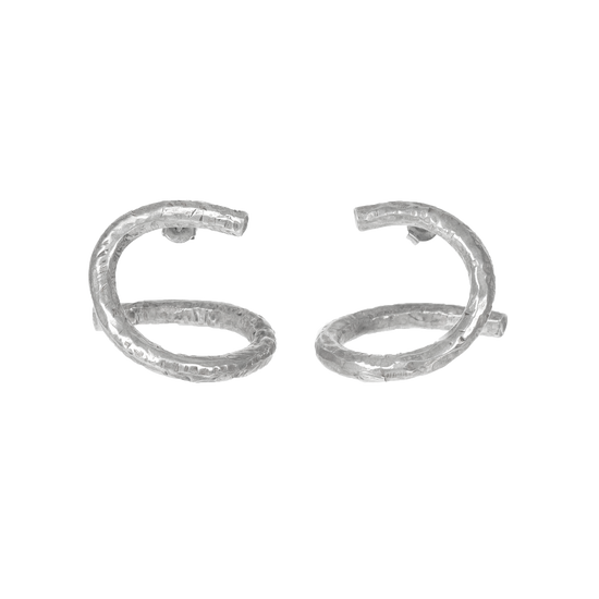 Silver 925 Twist Circle Earring