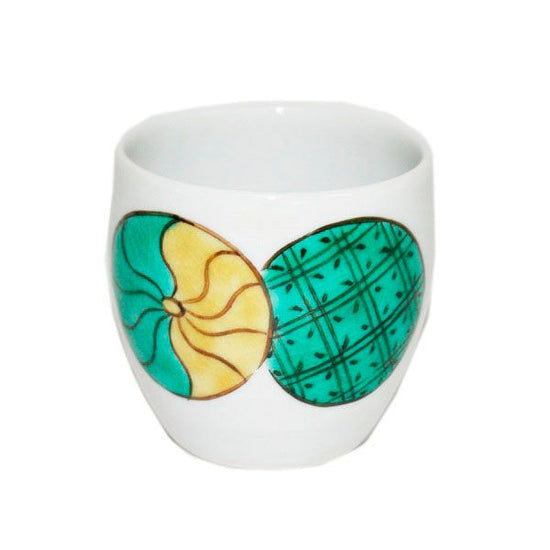 [Eisyou] (Lu) Soup Cup with Blue Handles and Rounded Pattern