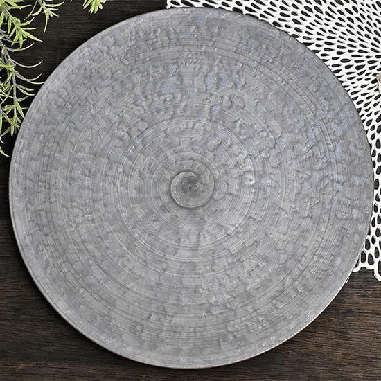 Ibushi-Silver Rolled 29cm Round Plate, black type, Japanese tableware, round large plate, made in Japan, Minoyaki, stylish, modern