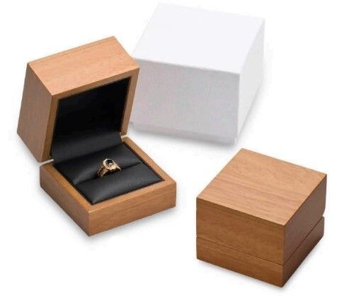 Wooden ring case, natural wooden material, 12 pieces CA-950-R