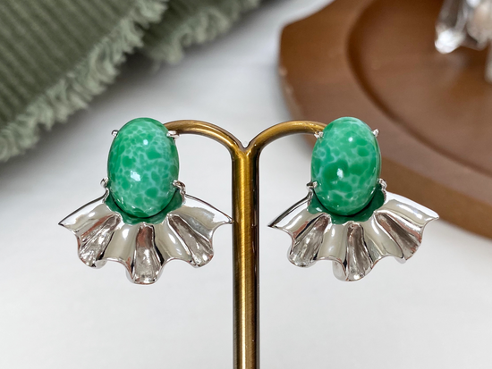 Allure pierced earrings | cobalt green