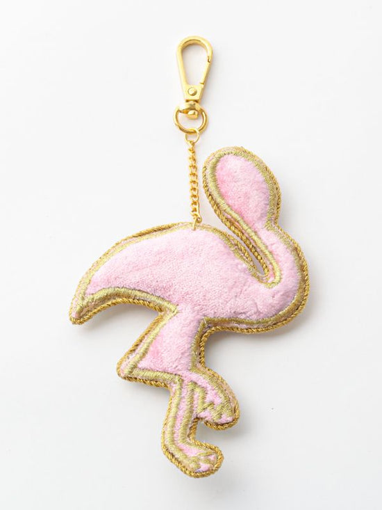 Zari embroidery key ring (flamingo) M21-0944