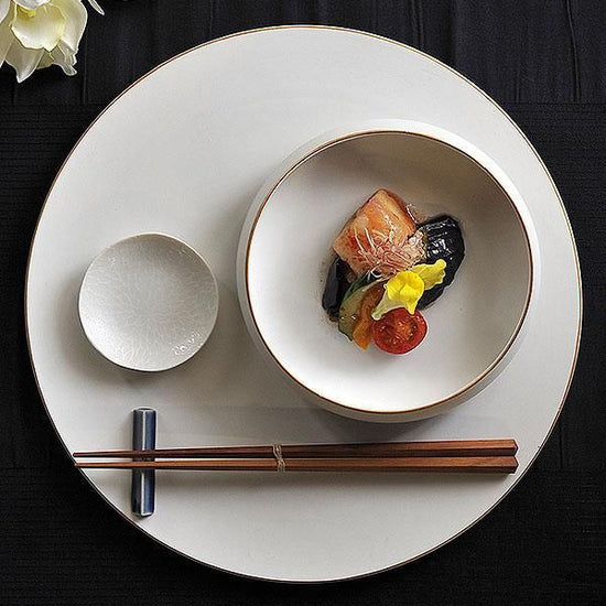 Fuchi Kin Bisque Matte Kukuri Bowl (Small) White Japanese Tableware, Medium Bowl, Made in Japan, Minoyaki, Stylish, Modern