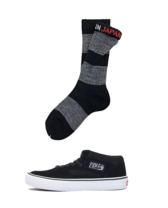 "Mix Border - black-" Socks