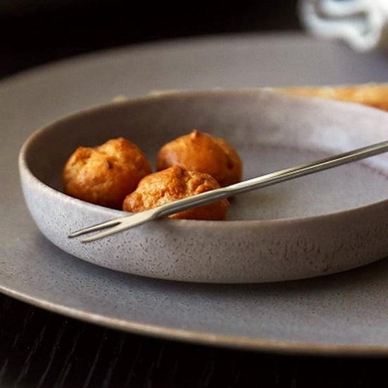 Cuisine Glaze Spume S Brown Western Tableware Round Plate, Made in Japan, Minoyaki, Stylish, Modern