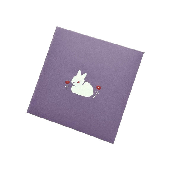 Paper cutout pouch, rabbit, red eyes