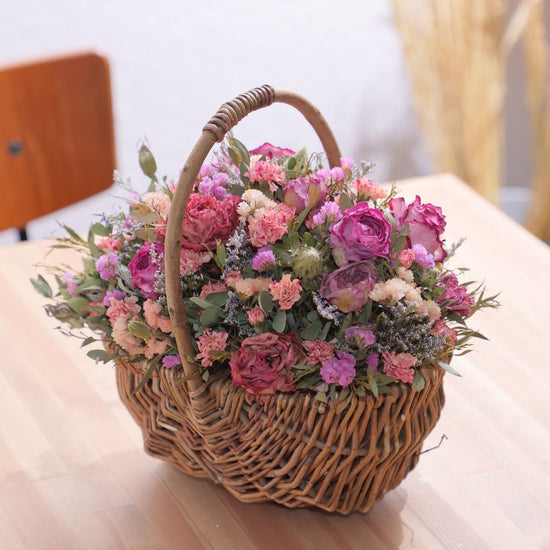 Basket arrangement-L-pink×red