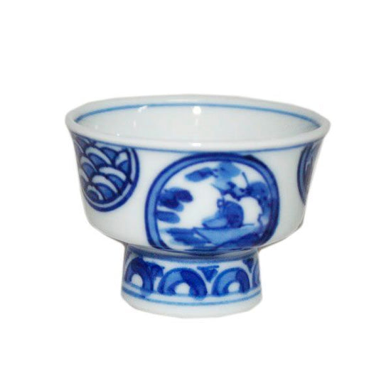 [Eisyou] Bonsai cup with a round design in underglaze blue