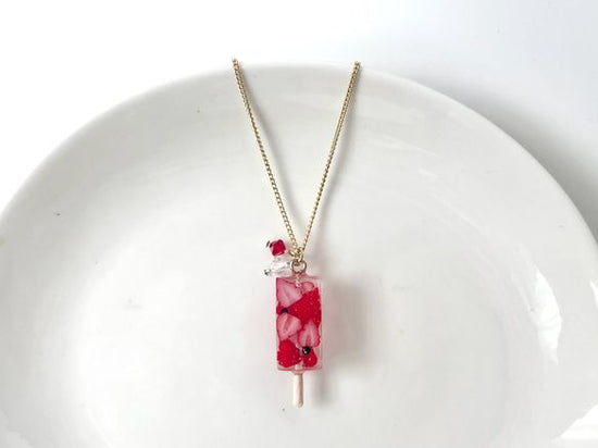 Berry popsicle necklace