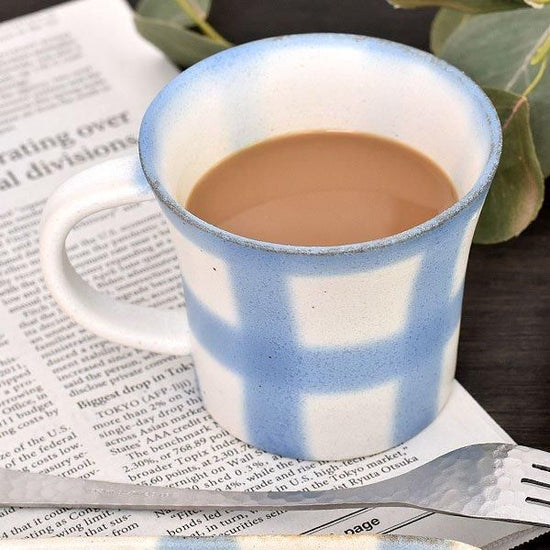 Honoka Blue Mug White Type Western Tableware Mug Cup Soup Cup Made in Japan Minoyaki Cafe Style Stylish Modern