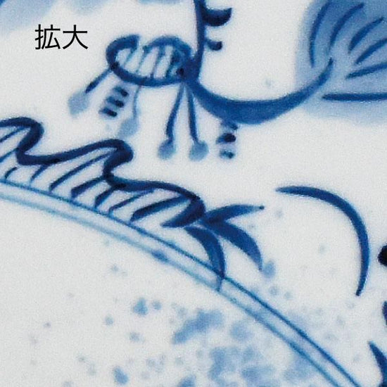 Sometsuke-e Flat Plate, White Color Japanese Tableware, Round Large Plate, Made in Japan, Minoyaki, Stylish, Modern