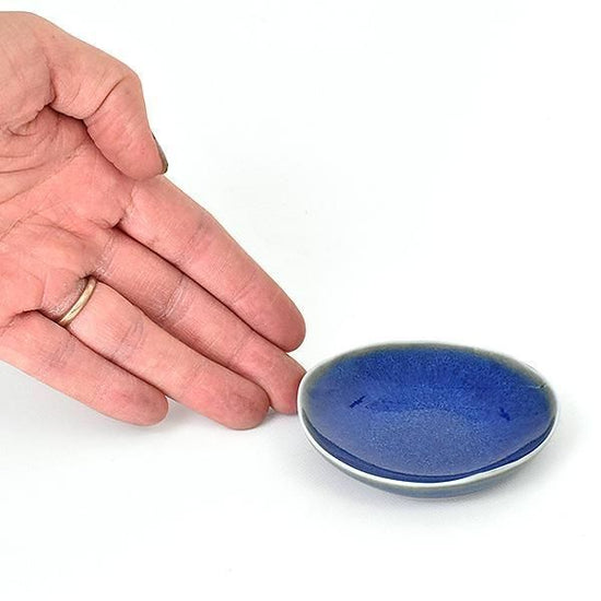 Cuisine Transparent navy blue bean dish, blue Western tableware, small dish, made in Japan, Minoyaki, stylish, modern