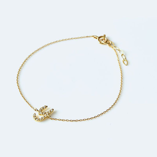 Initials Single Chain Bracelet Bejeweled Famous