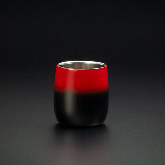 Lacquer polished cup, double-layer structure, Sai Series, Dharma, Black Sai SCW-D601