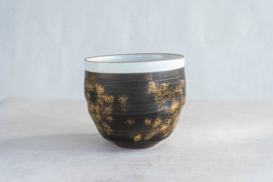 KYOYAKI Kiyomizu ware》Black gold-plated cup