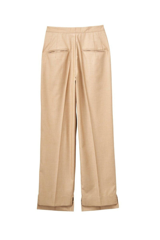 High Waist Slacks Pants/Beige