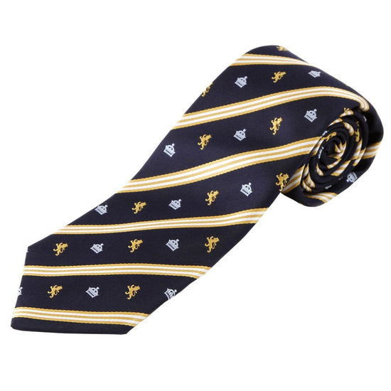 Necktie Nishijin silk regimental stripe - 08. King, lion and crown pattern Royal Crest Made in Japan