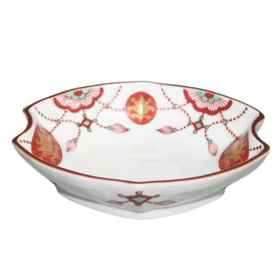 [Eisyou] Brocade, boat-shaped vase with design of "瓔珞" (a design of a small boat)