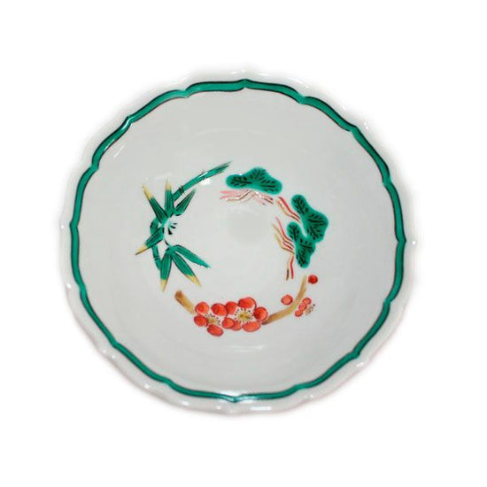 [Eisyou] Pine, bamboo, and plum design in a six-sun bowl