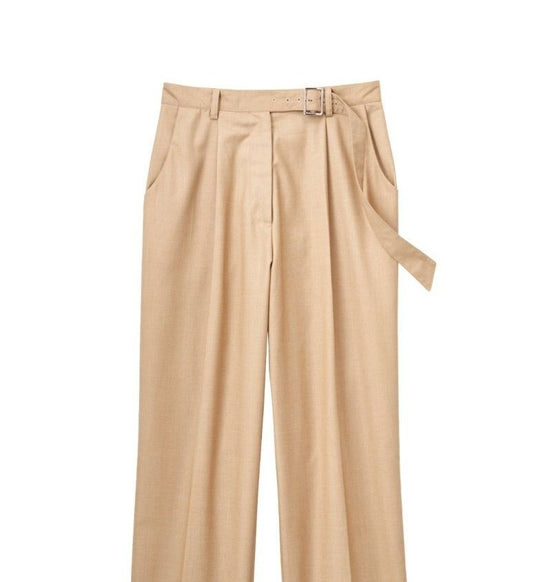 High Waist Slacks Pants/Beige