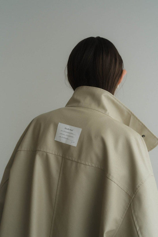 Label Leather Jacket/SandBeige