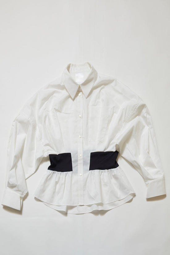 Waist Mark Big Shirt in White