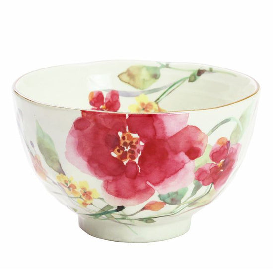 Flower Watercolor Rice Bowl Shumei Chrysanthemum (01814)