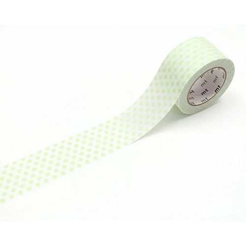 mt Kitchen Label Tape – Dot Green, 25mm×6m