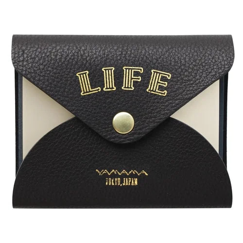 LIFE × Yamama Bungu Sticky Notes with Leather Cover – Plain, Black