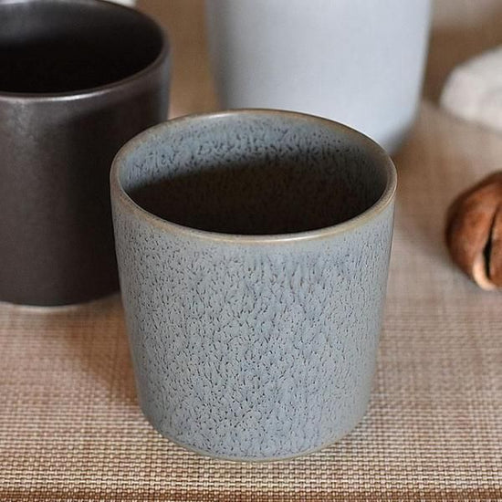 Cuisine Glazed Blue Teacup Blue Japanese Tableware Teacup Made in Japan Minoyaki, Stylish, Modern