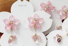 Someiyoshino Sakura Earrings with Petal and Bead Bouquet No.2 