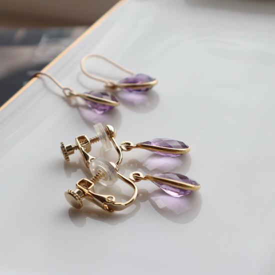 Amethyst charm pierce/earring