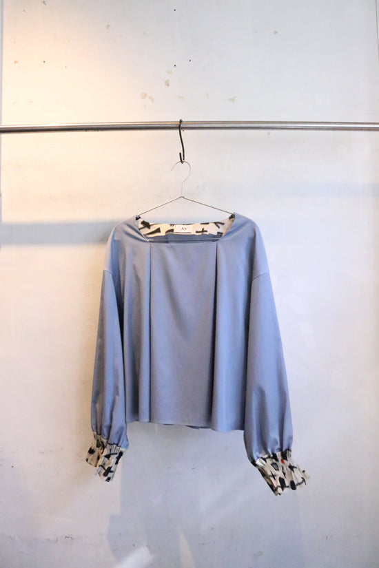 Kusabi Square Neck Blouse -Blue