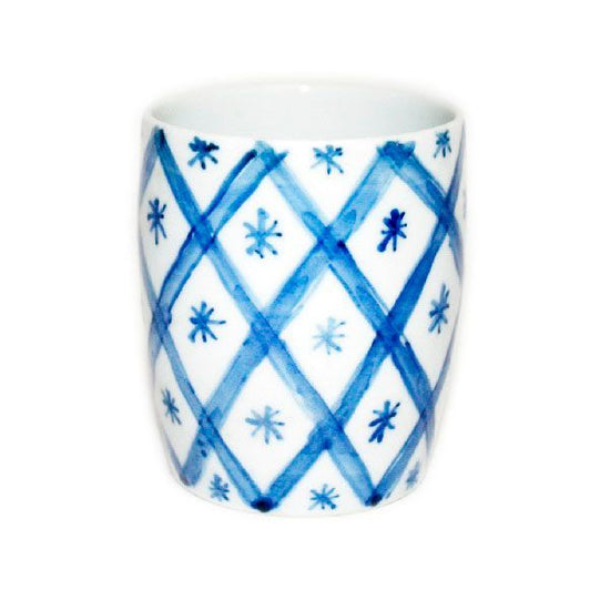 [Eisyou] (Lu) Teacup with design of arrowheads in underglaze blue