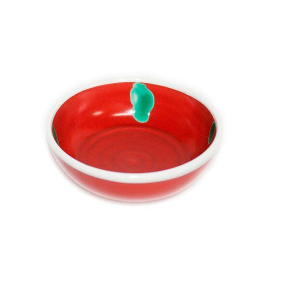 [Eisyou] Small bowl with red rolled polka dot design