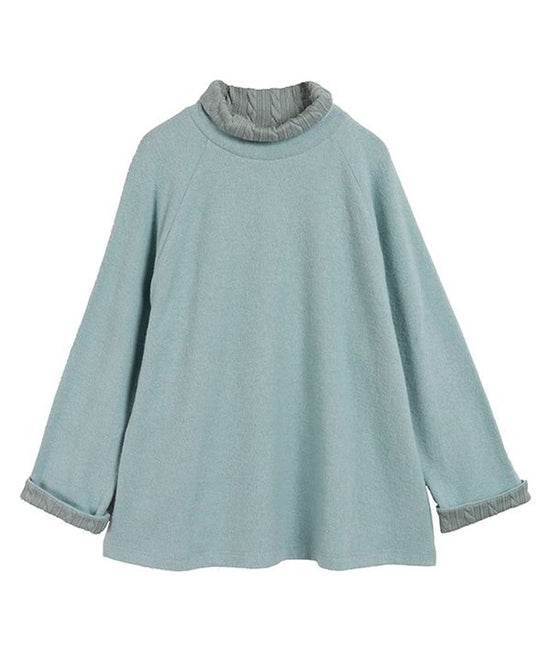 Dull pastel fluffy cut and sewn pullover 24W072