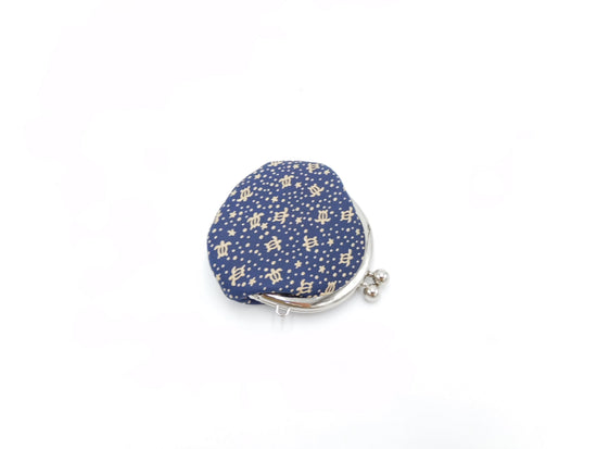 Small Coin Purse with Flat Top with Navy Blue/White Sea Turtle Pattern